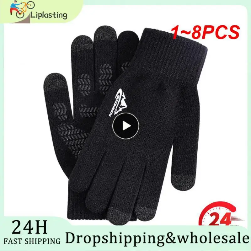 

Зимние вязаные перчатки для мужчин и женщин, 1-8 шт., высококачественные теплые перчатки с закрытыми пальцами для сенсорного экрана, для спорта на открытом воздухе, велоспорта, бега, катания на лыжах