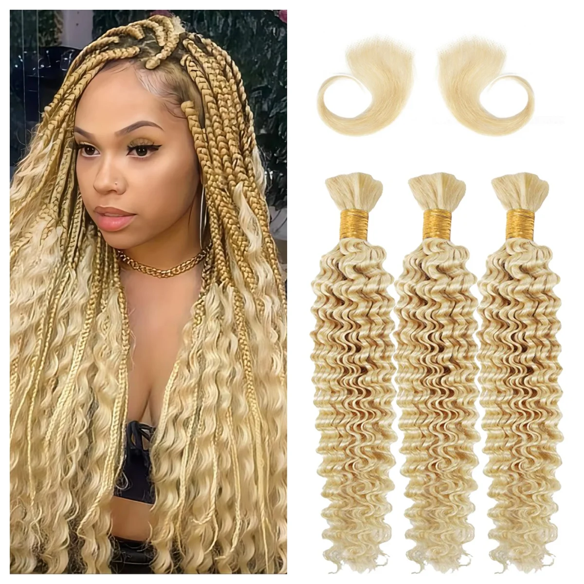 Глубокая волна 24 26 28 30 дюймов бразильские волосы Remy 613 светлые пучки плетения 100%