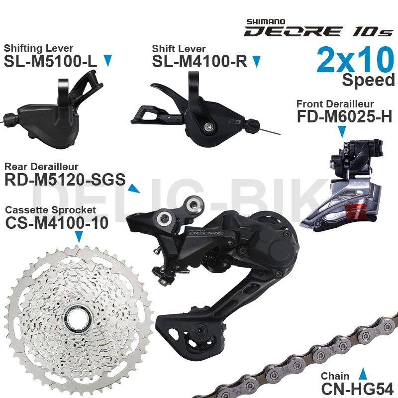 SHIMANO DEORE M4100 M5100 2x10 Speed Groupset Shifters Front