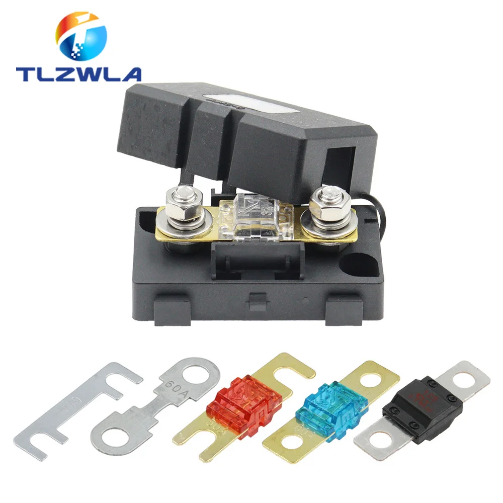 1 комплект, предохранитель и вилка для трубы, 20 А, 30 А, 40 А, 50 А, 60 А, 70 А, 80 А, 100 А, 150 А, 200 А, фиксированная страховочная пленка с болтом + основание для пластины безопасности