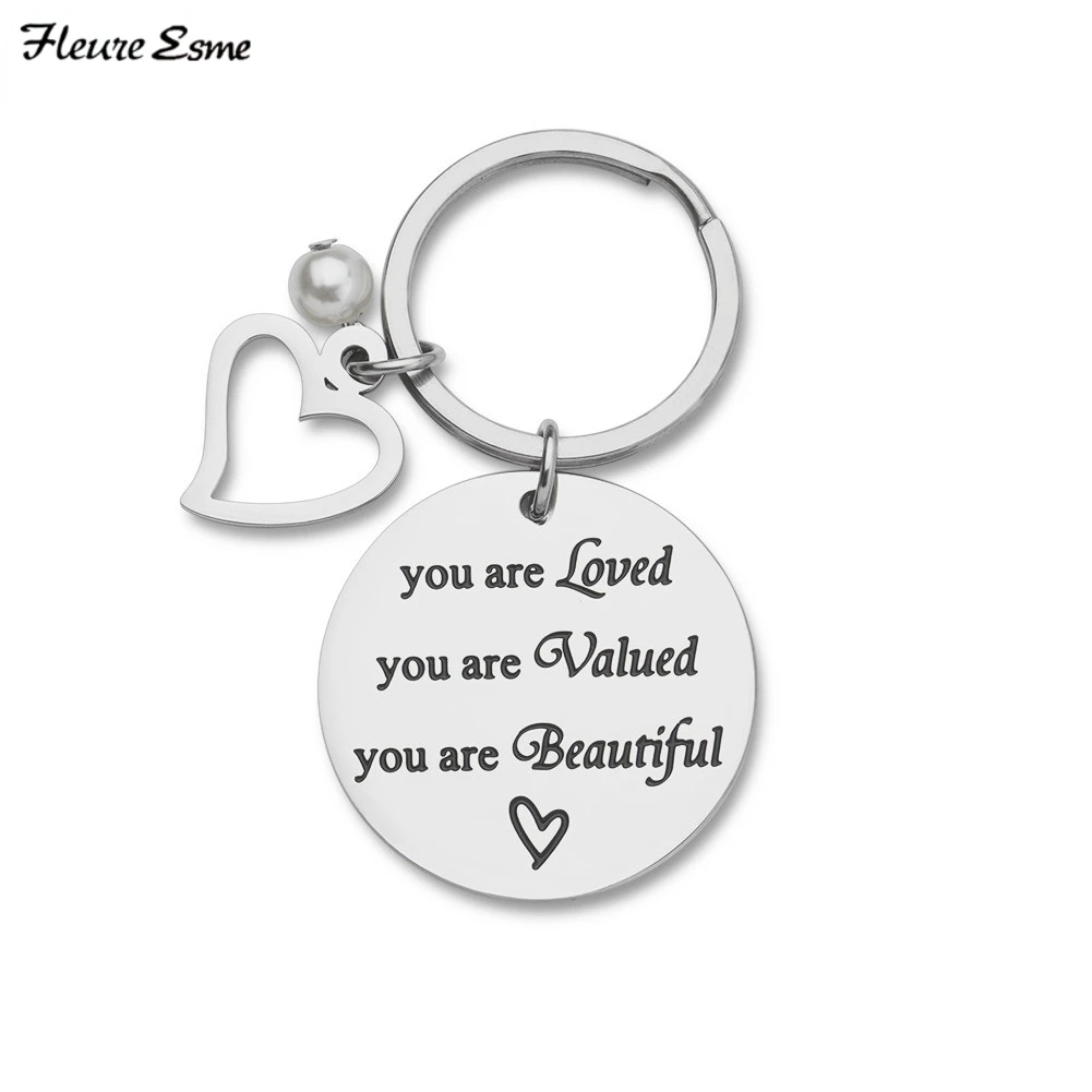 

Engraved Keychain for Her Teenage Girls Sister Young Women Friends Gift Anti-lost Keyring Key Chain Ring