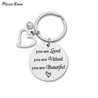 engraved keychain for her teenage girls sister young women friends gift anti lost keyring key chain ring