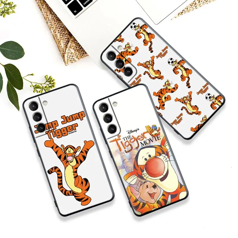 

Jump Jump Tigger Cartoon Silicone Case For Samsung S23 Ultra S22 5G S21 S20 FE Back Cover For Galaxy S22 s23 S21 S10 Plus Cases
