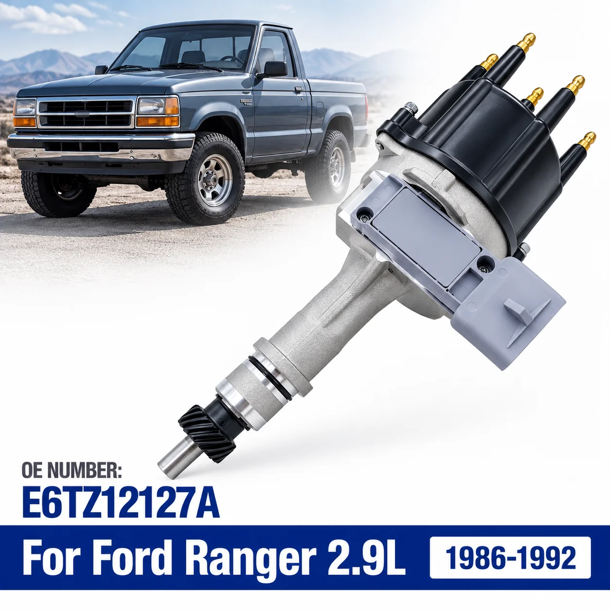 Фото Блок зажигания (распределитель зажигания) для Ford Ranger 1986-1992 2.9L, Bronco II, Merkur, Scorpio E6TZ12127A, E67E12127AA, 842686 №1