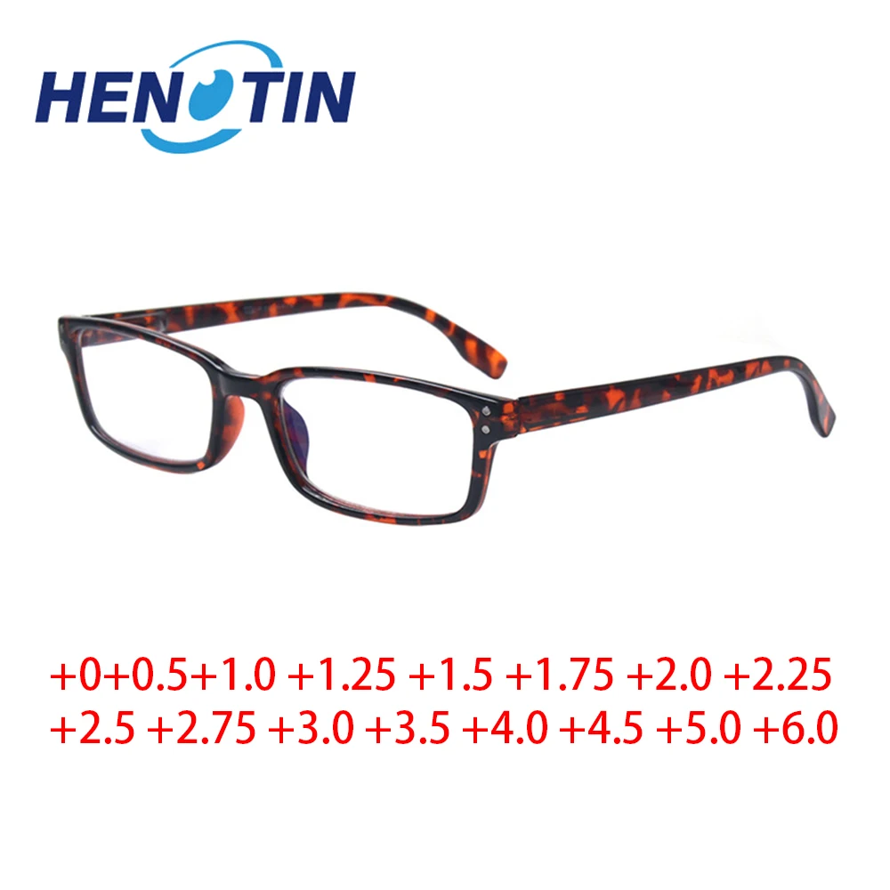 

Henotin Reading Glasses Men's Frame Prescription Eyeglasses HD Clear Lens Presbyopia Optical Magnifier Eyewear Diopter 0~600