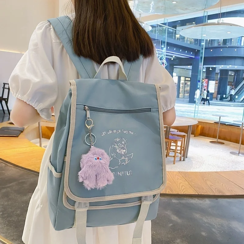 

Female Causal Backpacks Kawaii Lady Travel Book Bags Embroidery College Girl Schoolbag Laptop Bag Women Waterproof Backpacks
