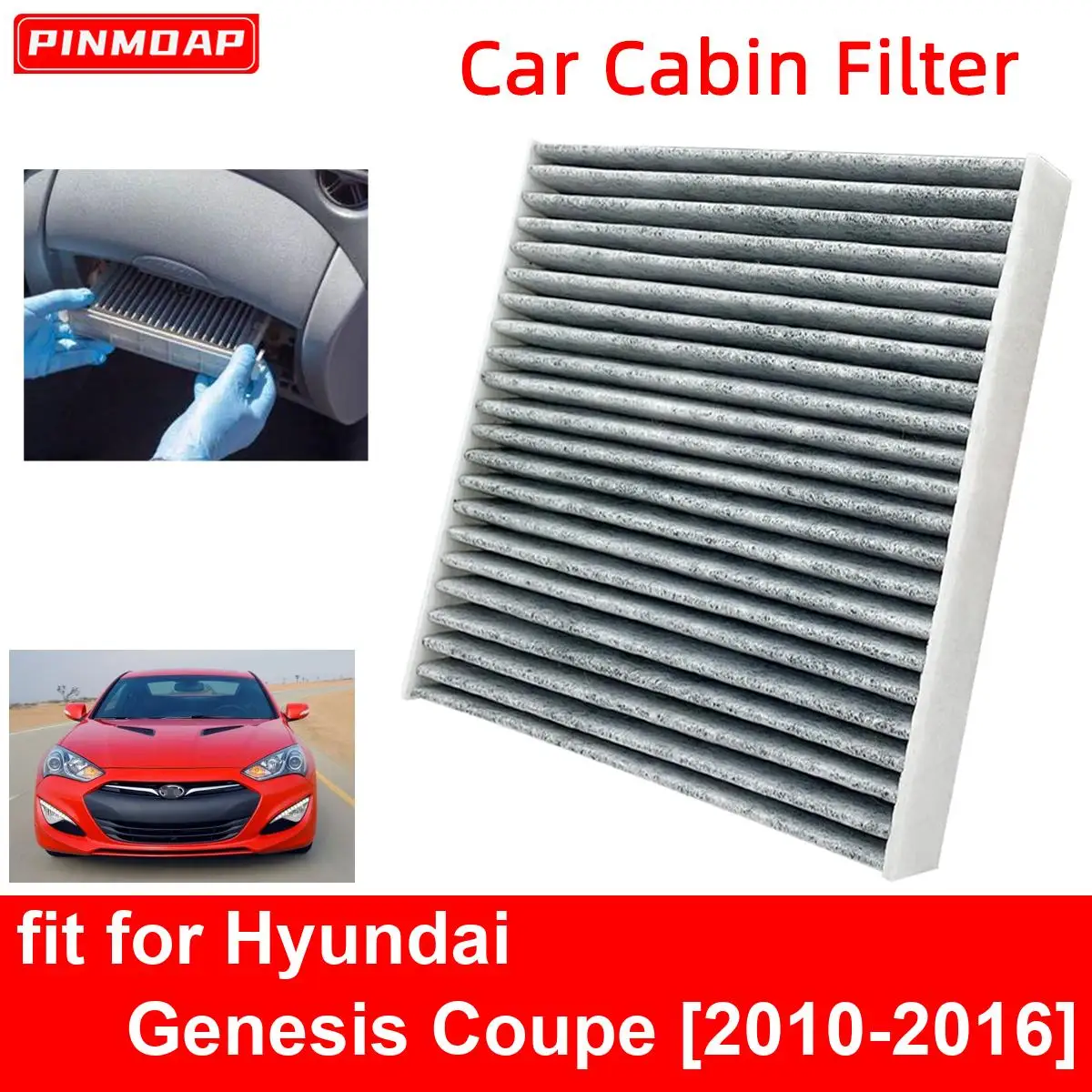 Автомобильный салонный фильтр для Hyundai Genesis Coupe 2010-2016 автофильтры из углеродного