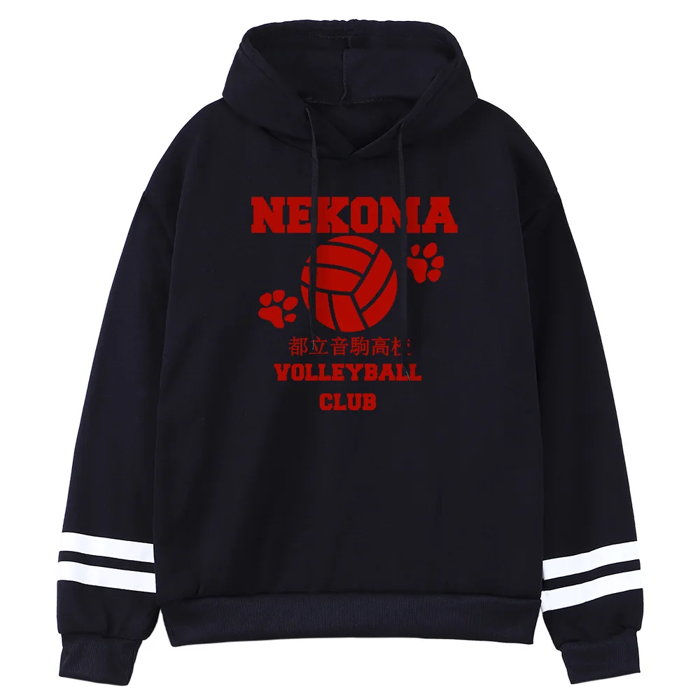 

Haikyuu volleyball club red Anime Print Hoodie Men Fashion Fleece Sweatshirts Crewneck Pullover Hoody Autumn Splicing Streetwear