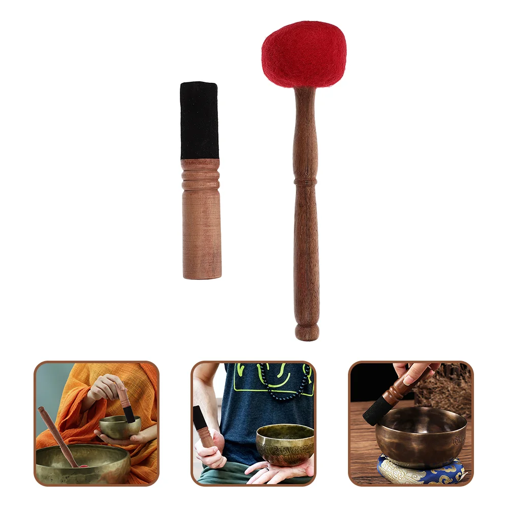 

2 Pcs Buddha Music Bowl Accessories Wooden Stick Nepalese Sticks Sound Parts Tibetan Singing Accessory Mallet