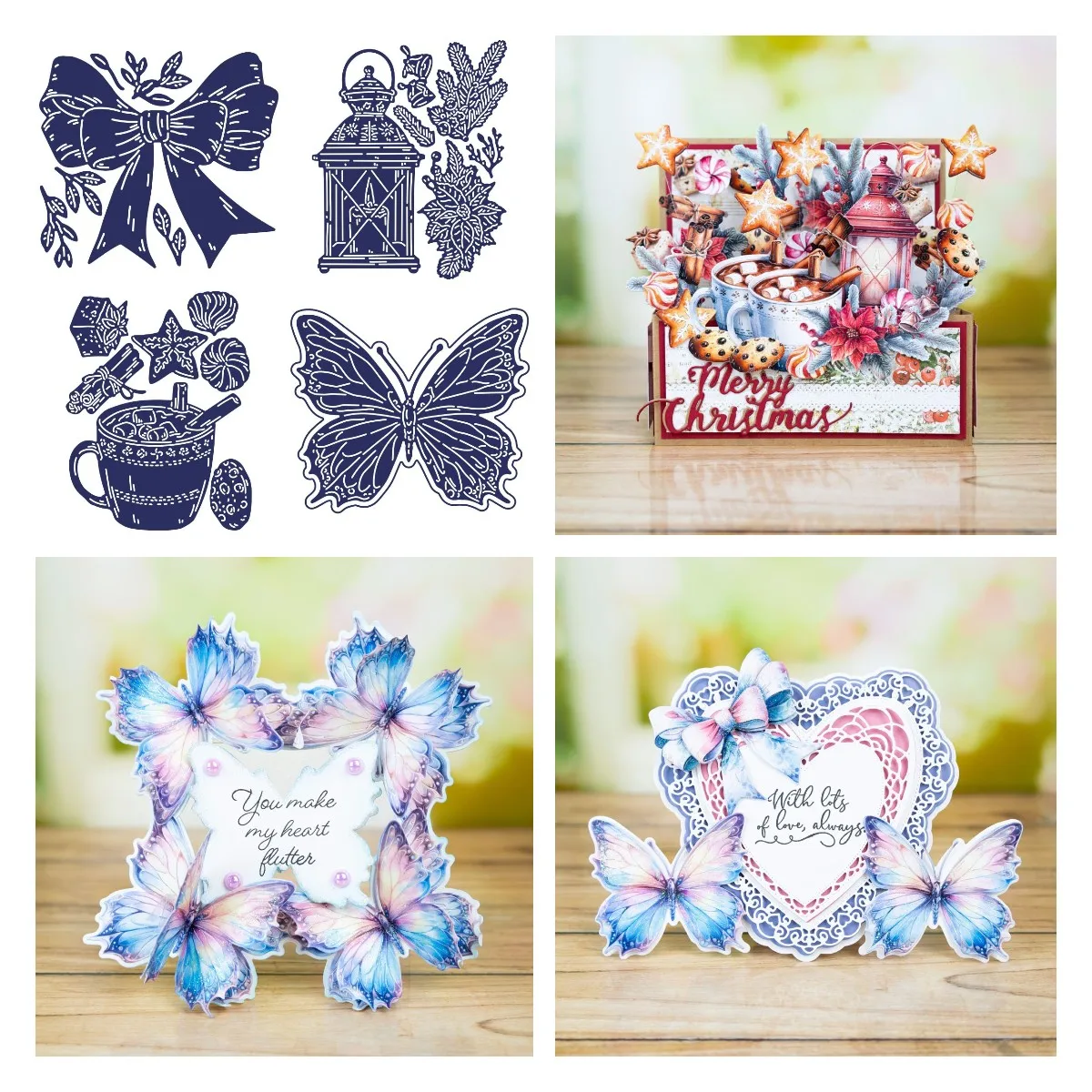 Скрапбукинг дневник открытки праздничный фонарь шоколадные бабочки