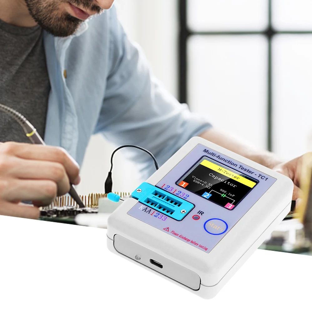 LCR-TC1 1.8&quot TFT LCD Display Multimeter Transistor Tester Diode Triode Capacitor Resistor Detector MOSFET NPN PNP Triac MOS - купить по