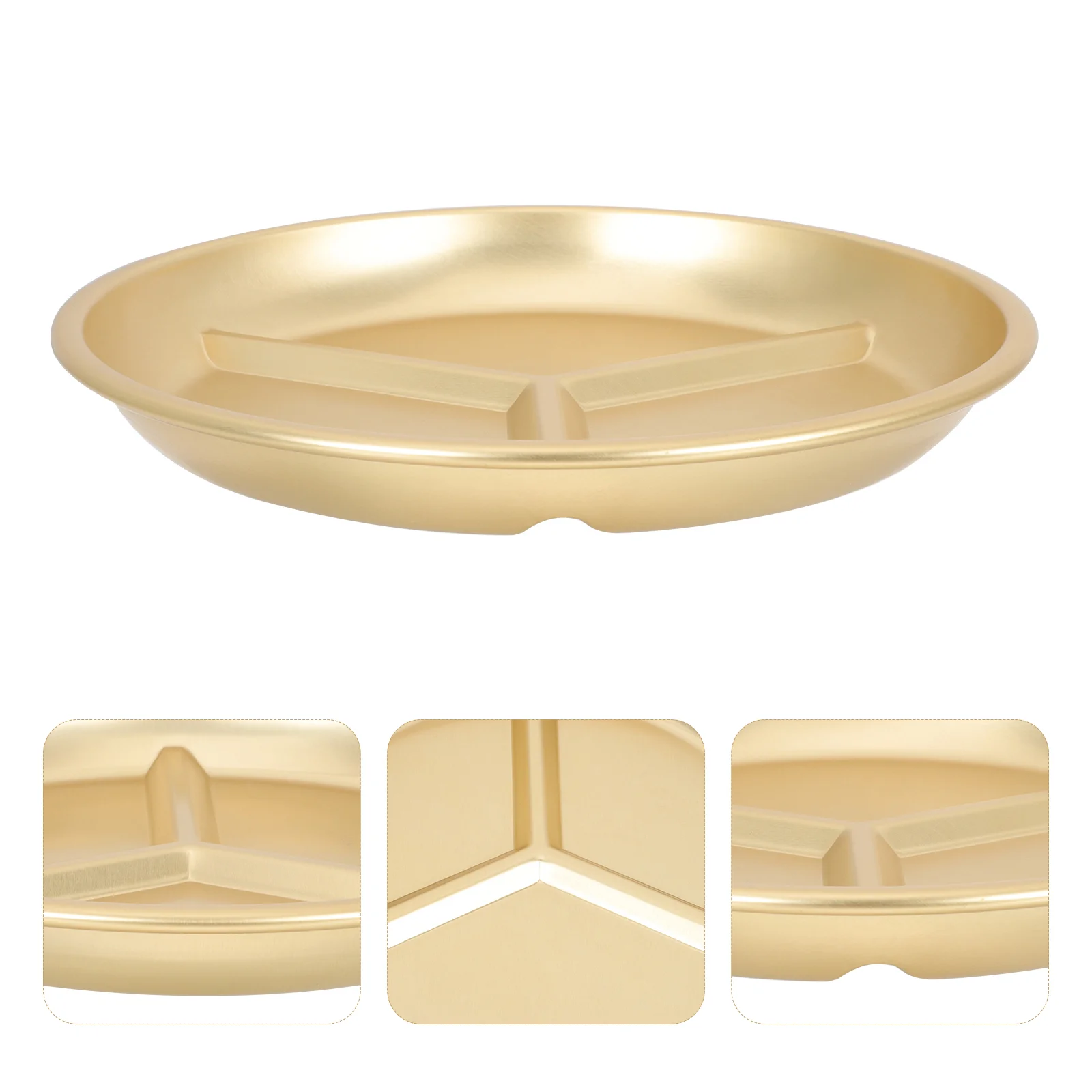 Поднос для столовых приборов трехсекционная сервировочная тарелка желтый