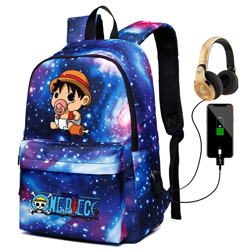 

Usb Charge Backpack for Boys Girls Hildren Back To School Anime One Piece Schoolbag Student Kawaii Backpack Light Weight Bags
