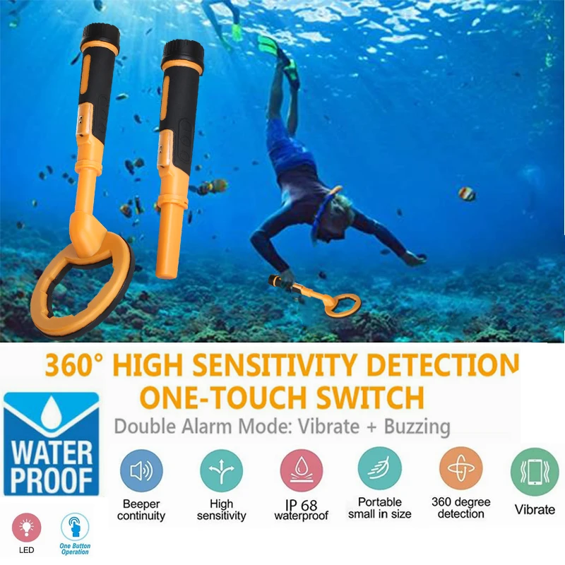 

2022 NEW Pulse Dive Underwater Detector Metal Search Detector 2 In 1 Treasure Search Machine 60m Round Probe Pinpointer
