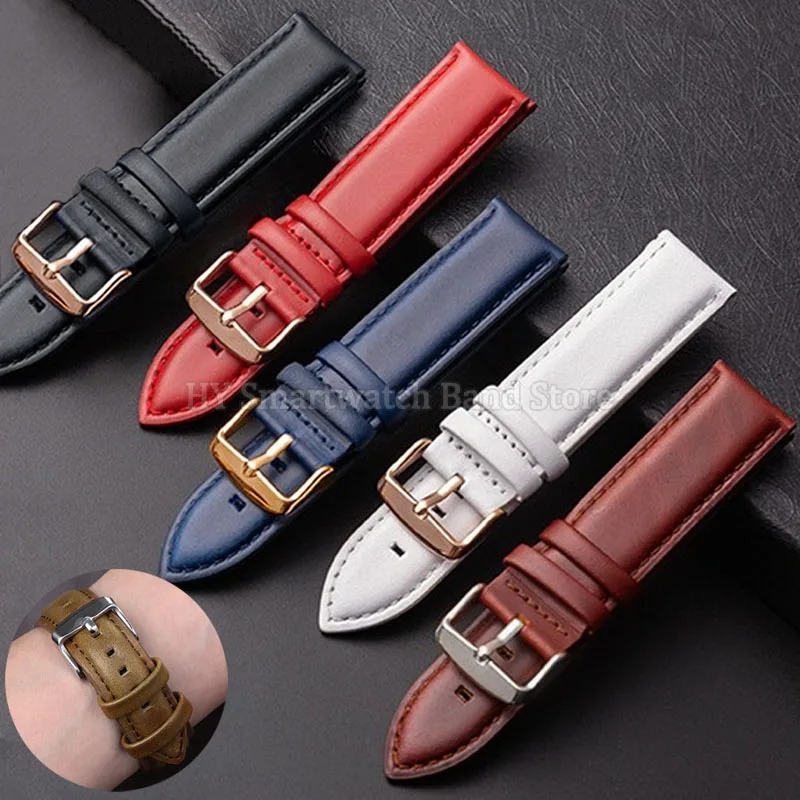 Leather Watch Strap 13mm 14mm 16mm 17mm 18mm 19mm 20mm 22mm for Men Women Replacement Bracelet Universal Wirst Band Accessories