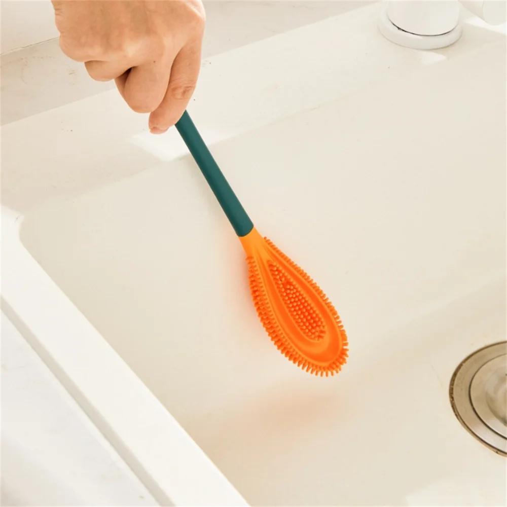 

1piece Cup Scrubber Milk Bottle Brush Bottle Brush Cleaning Brush Long-handled Silicone Cup Brush Kitchen Cleaning Gadgets