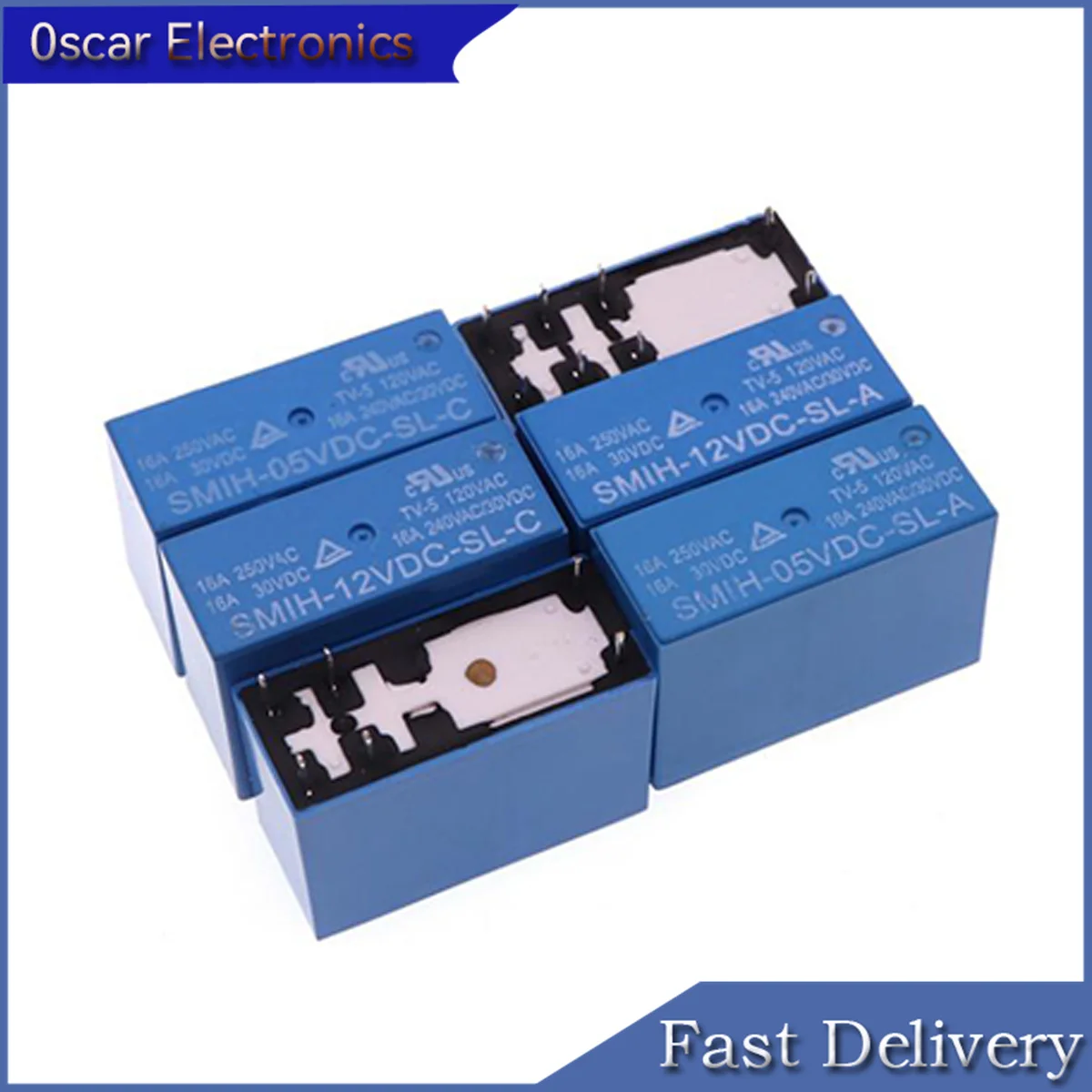 

New 5pcs SMIH-05VDC-SL-A SMIH-12VDC-SL-A SMIH-24VDC-SL-A 5V 12V 24V 16A 6PIN Power relays