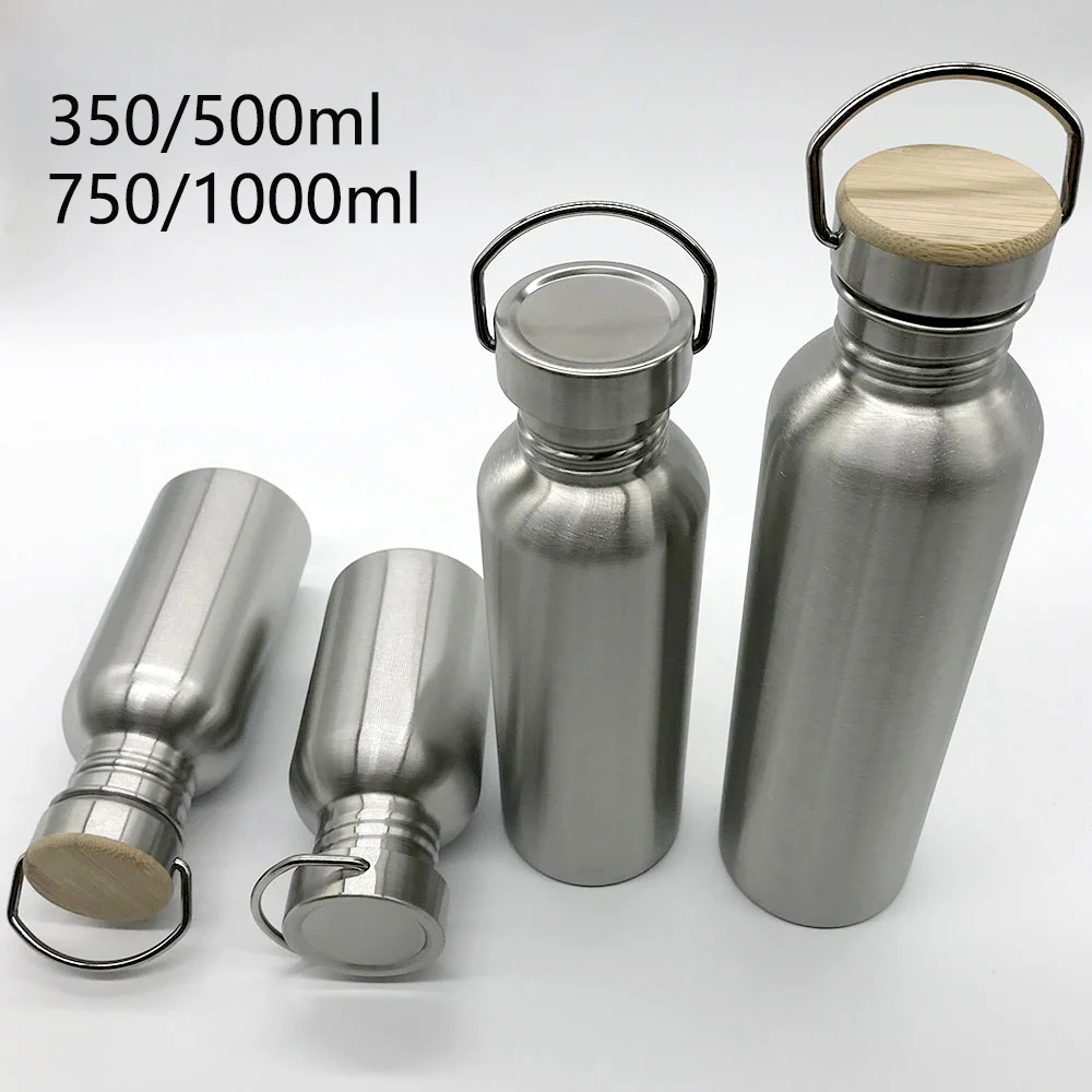 

Portable Stainless Steel Water Bottle with handle 1000ml/500ml/350ml Sports Flasks Travel Cycling Hiking Camping bicycle flask