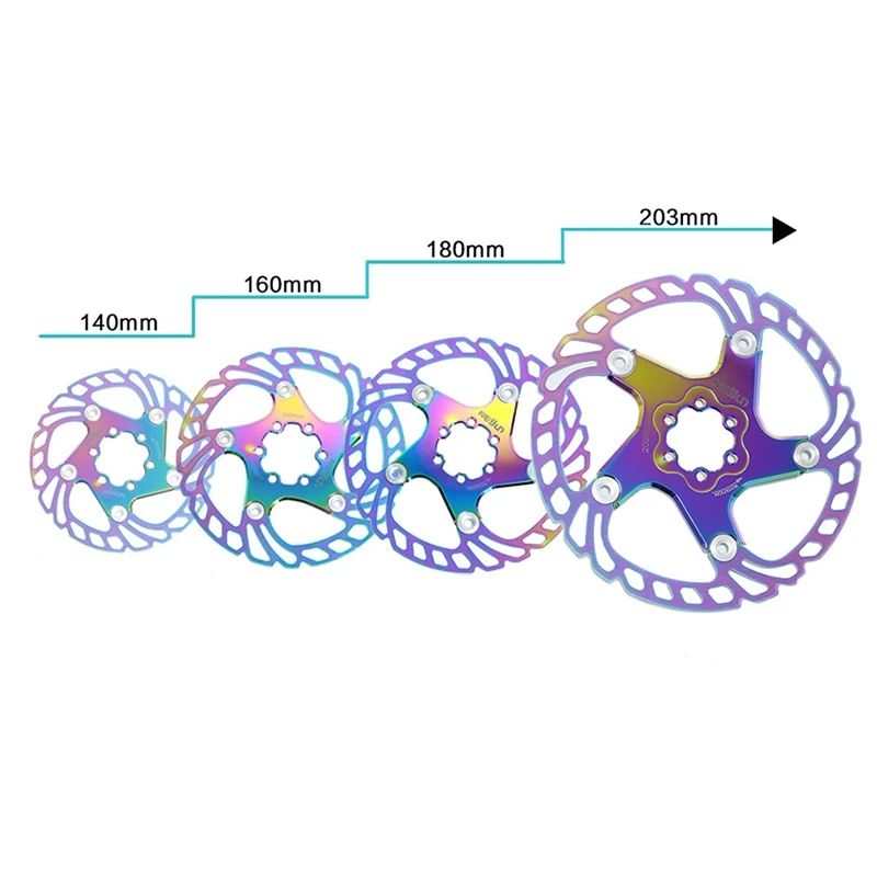 

MEIJUN MTB Mountain Bike Floating Brake Rotor Cooling Brake Rotors Down Hill Floating Bicycle Brake Six Nail Disc Colorful