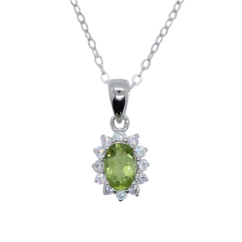 Подвеска с перидотом класса VVS 0 4 карата 100% натуральный серебряный кулон