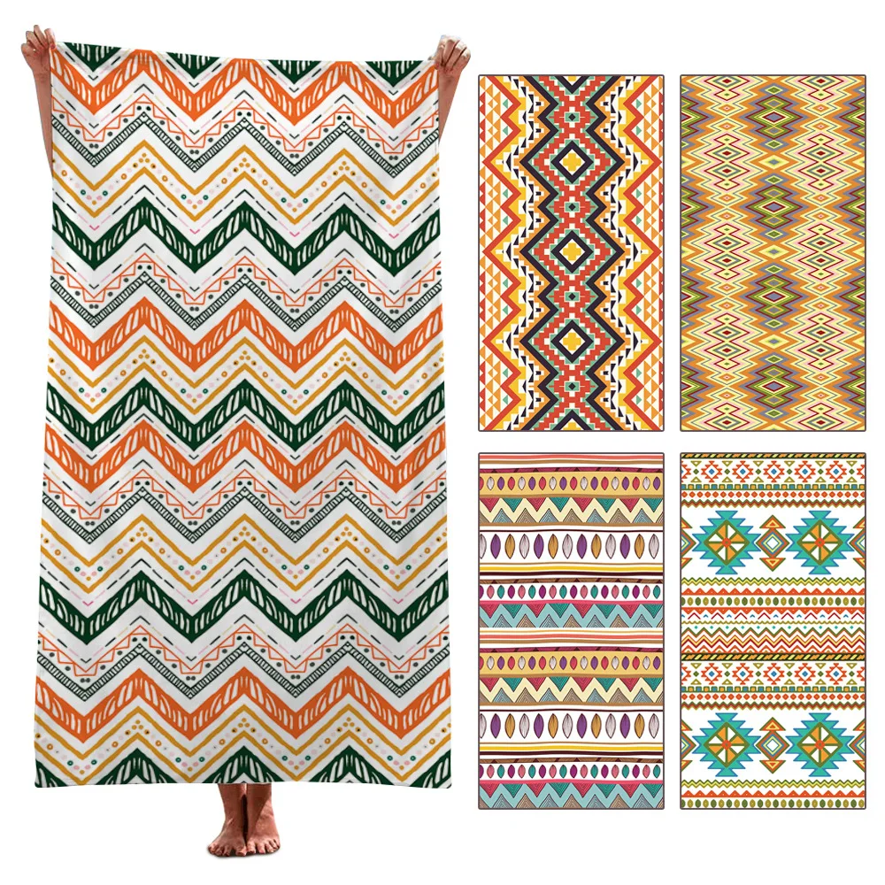 

Geometric patterns No Sand Free Quick Dry Beach Towel Surf Poncho Microfiber Bath Towel Summer Swimming Xxl Beach Towel