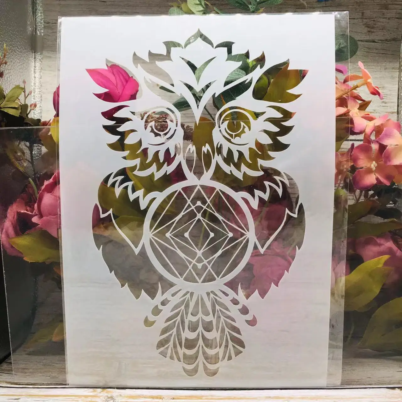 

A4 29*21cm Vintage Mandala Owl DIY Layering Stencils Wall Painting Scrapbook Coloring Embossing Album Decorative Template