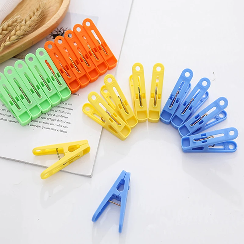 

20Pcs Plastic Clothespins Laundry Hanging Pins Clips Household Socks Underwear Drying Rack Holder 4 Colors For Home Clamps Tools