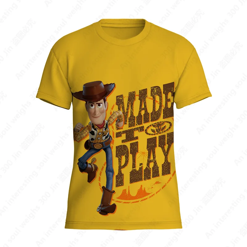 

2022 New Disney Toy Story Cartoon 3D Printing Men Women T Shirts Summer Loose Clothes Retro Short Sleeves Fashion Kids O Neck