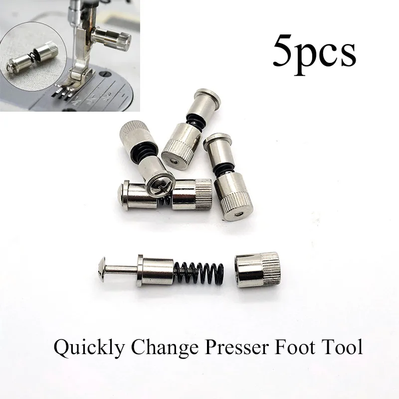 

5 PCS Presser Foot Quick Change Screw Device Fit Industrial Lockstich Sewing Machine Parts Instant Clamp Spring Easy Feet Holder