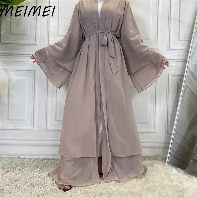 

Chiffon Open Abaya Dubai Turkey Kaftan Muslim Cardigan Abayas Dresses for Women Casual Robe Kimono Femme Caftan Islam Clothing