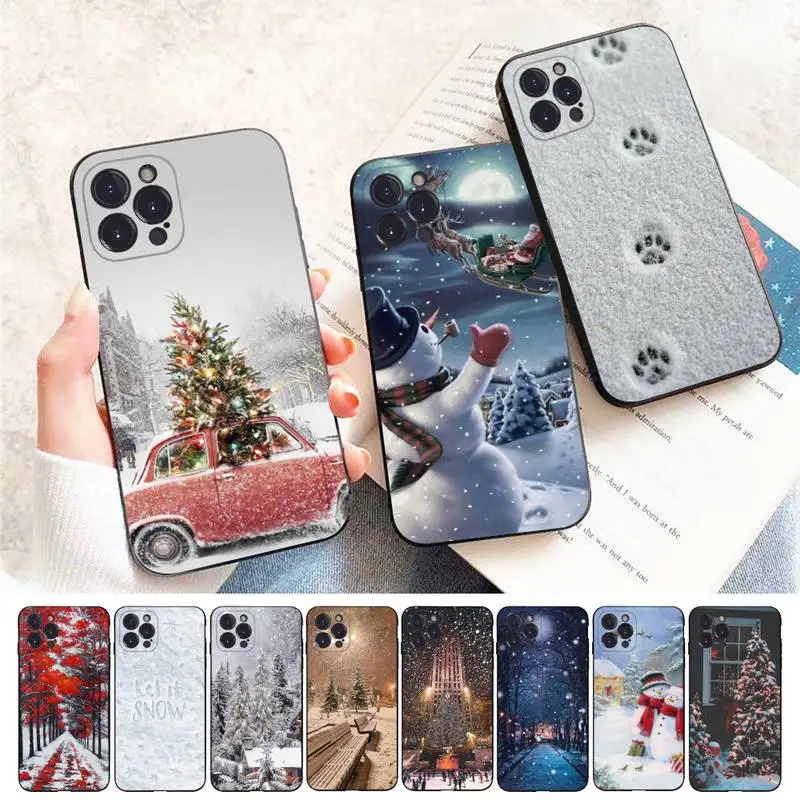 

Winter New York Central Phone Case For iPhone 11 12 13 14 Pro Max Mini X XS Max XR 6 7 8 Plus SE2 Funda Shell