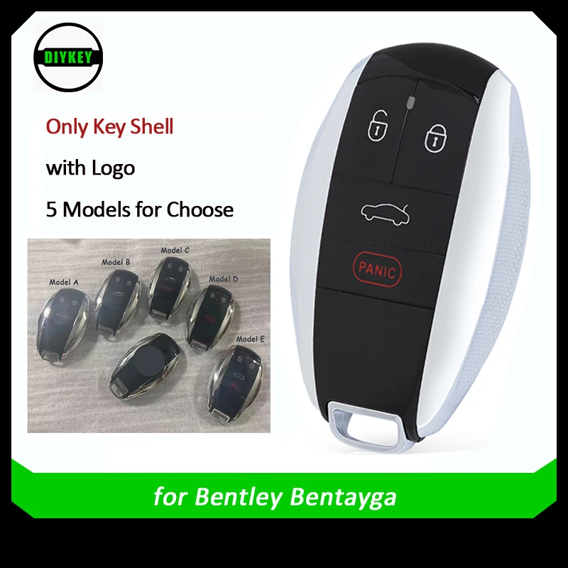 

DIYKEY Replacement Smart Prox Remote Control Car Key Shell Case Housing With 3 / 4 Buttons - FOB for Bentley Bentayga