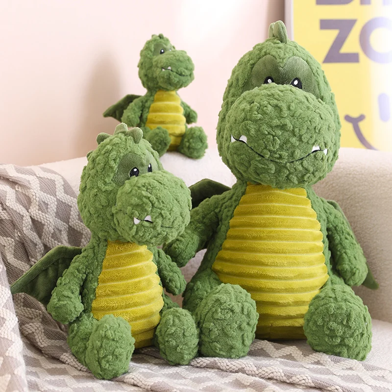 

Cartoon Dark Green Fly Dragon Plush Toys Soft Stuffed Funny Dinosaur Anime Animal Doll Home Decor Cartoon Children Birthday Gift