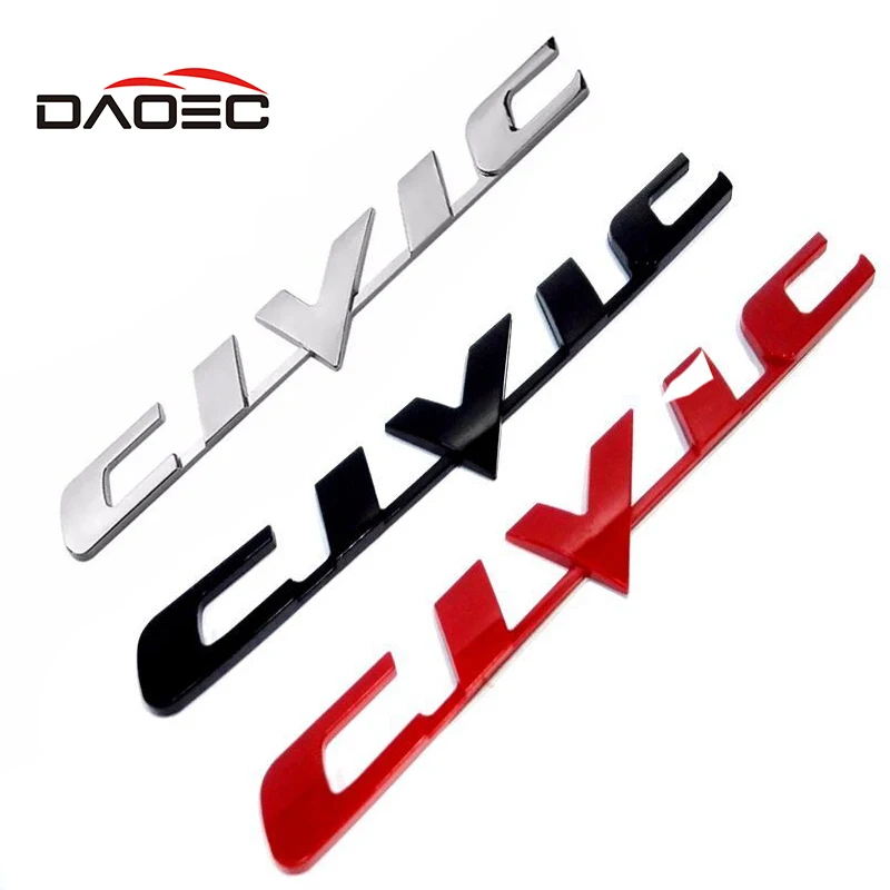 

Car Metal Trunk Letters Logo Badge Emblem Styling Decals Sticker For Honda Civic 8th 9th 2006 2008 2010 2011 2013 2013 2014 2015