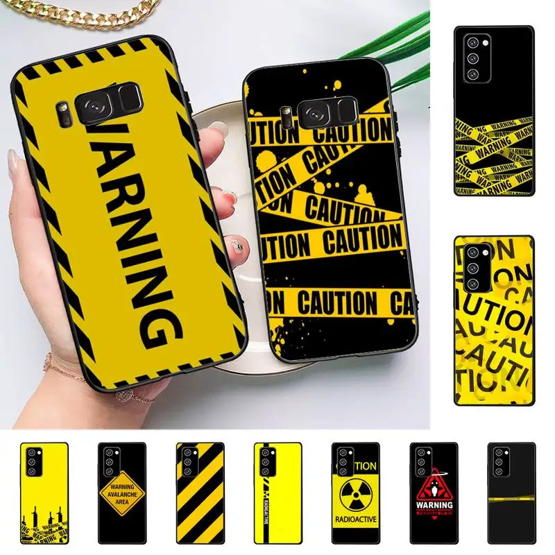 

yellow warning Phone Case for Samsung Note 20 Ultra 10 pro lite plus 9 8 5 4 3 M 30s 11 51 31 31s 20 A7