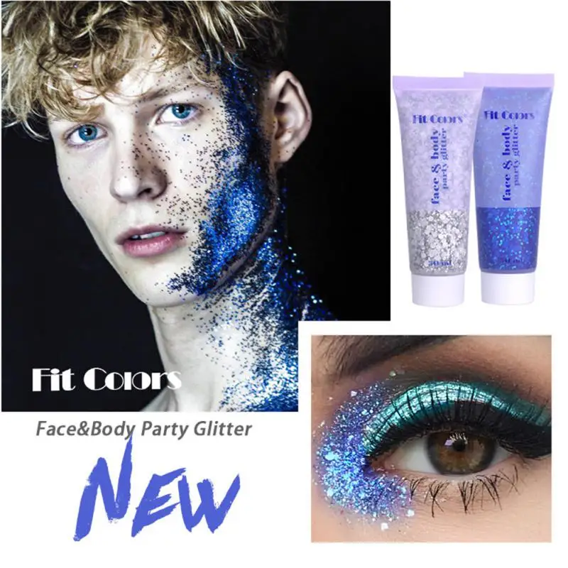 

Fit Colors Sequin Gel Glitter Scale Face Body Lip Eye Shadow Eye Sparkly Hair Shimmer Gel Flash Sequins Party Decoration Makeup