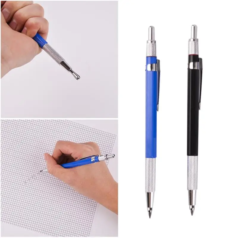 

2pcs 2.0mm Metal Mechanical Pencil Rod Student Exam Activity Pencils Starter Set Automatic Pencils Refill Leads for Writing
