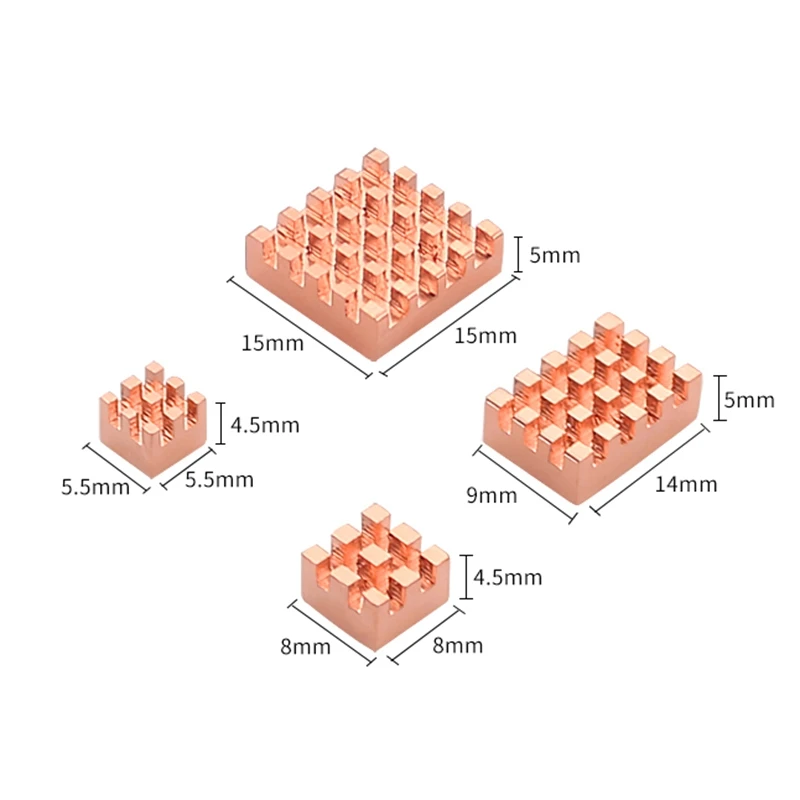 2 комплекта радиатора металлический медный радиатор пассивная охлаждающая