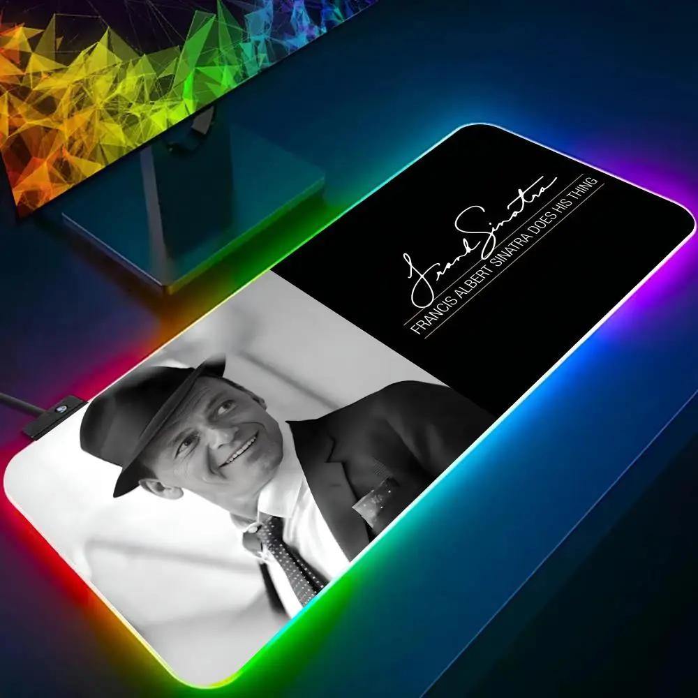 Actor For F-Francis Albert S-Sinatra Mouse Pad RGB Glow Personality Picture Custom PC Table Mat Carpet Game Player Dedicated