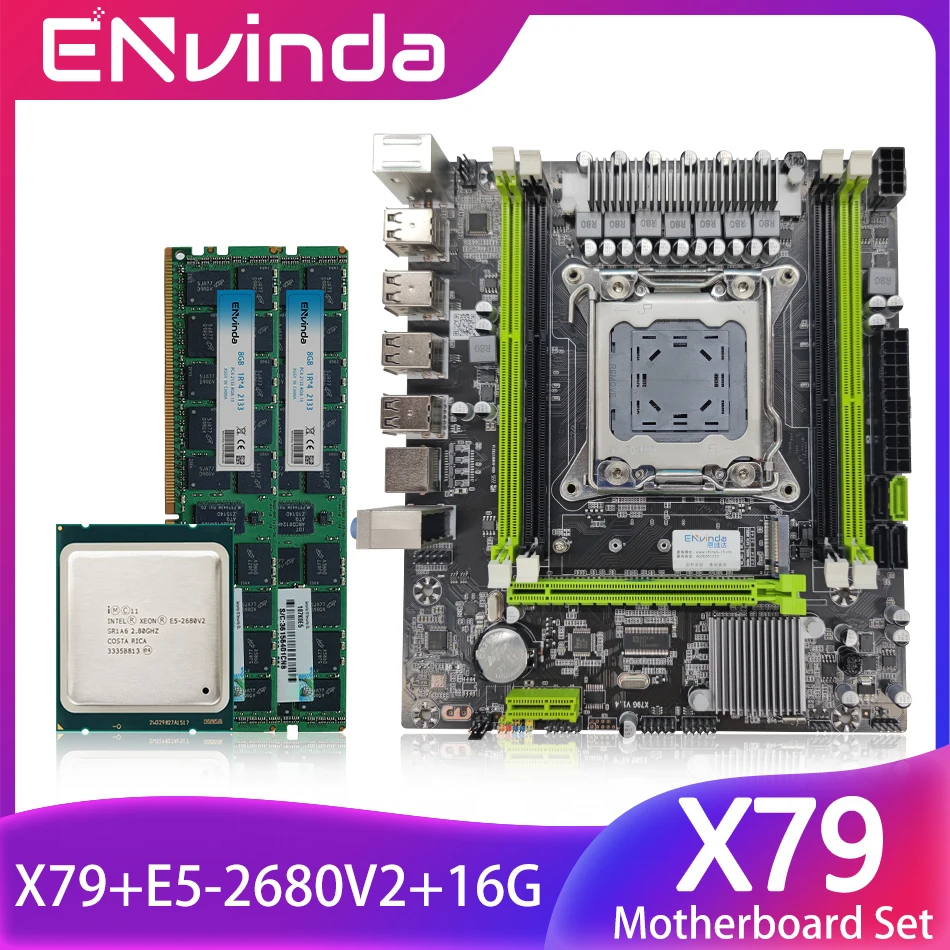 ENVINDA X79    XEON E5 2680 V2 2*8  = 16  DDR3 1600 REG ECC     NVME SATA 