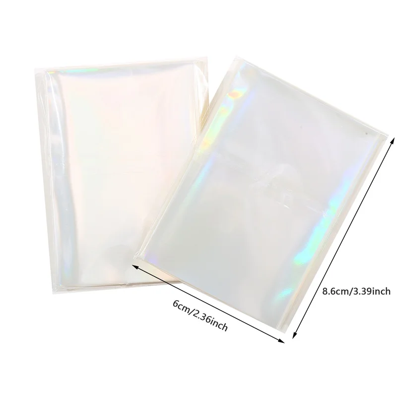 100 шт. 61x88 мм лазерные корейские карточки для фотографий прозрачный протектор Kpop