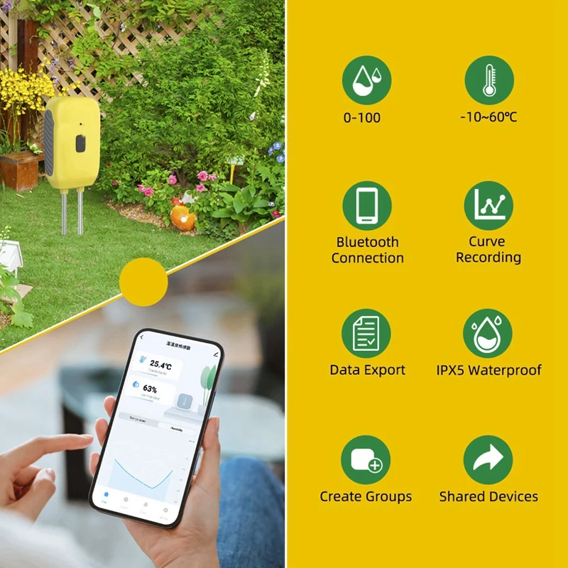 Умный датчик температуры и влажности почвы тестер посадки в саду