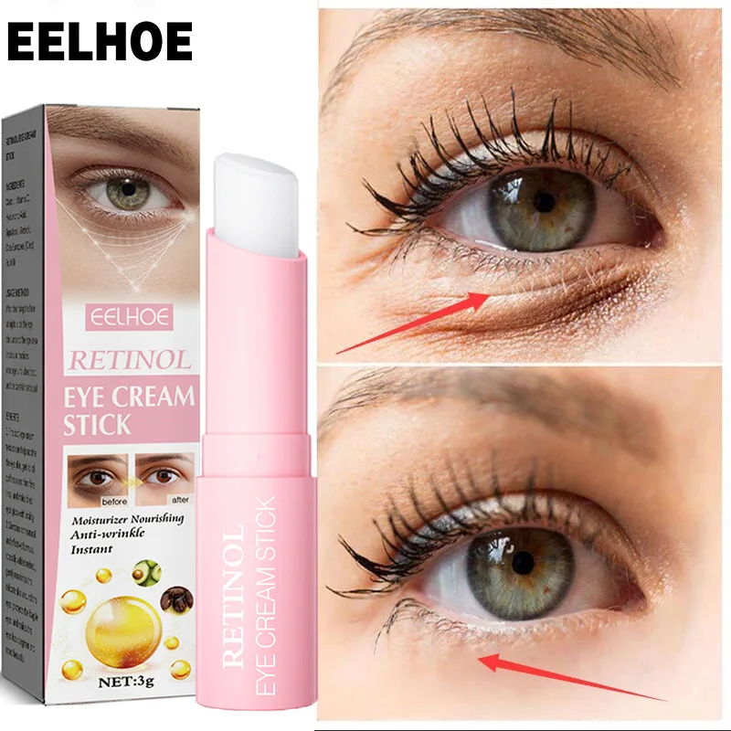Retinol Anti Wrinkle Eye Cream Stick Fade Fine Line Remove Eye Bags Puffiness Balm Anti-Aging Dark Circles Moisturizer Skin Care