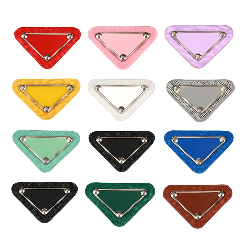 

5pcs Triangle Sewing Patch Luxury Leather Brand Logo Badge Patches on Clothing Decorative Applique for Bags T-Shirt Customizable