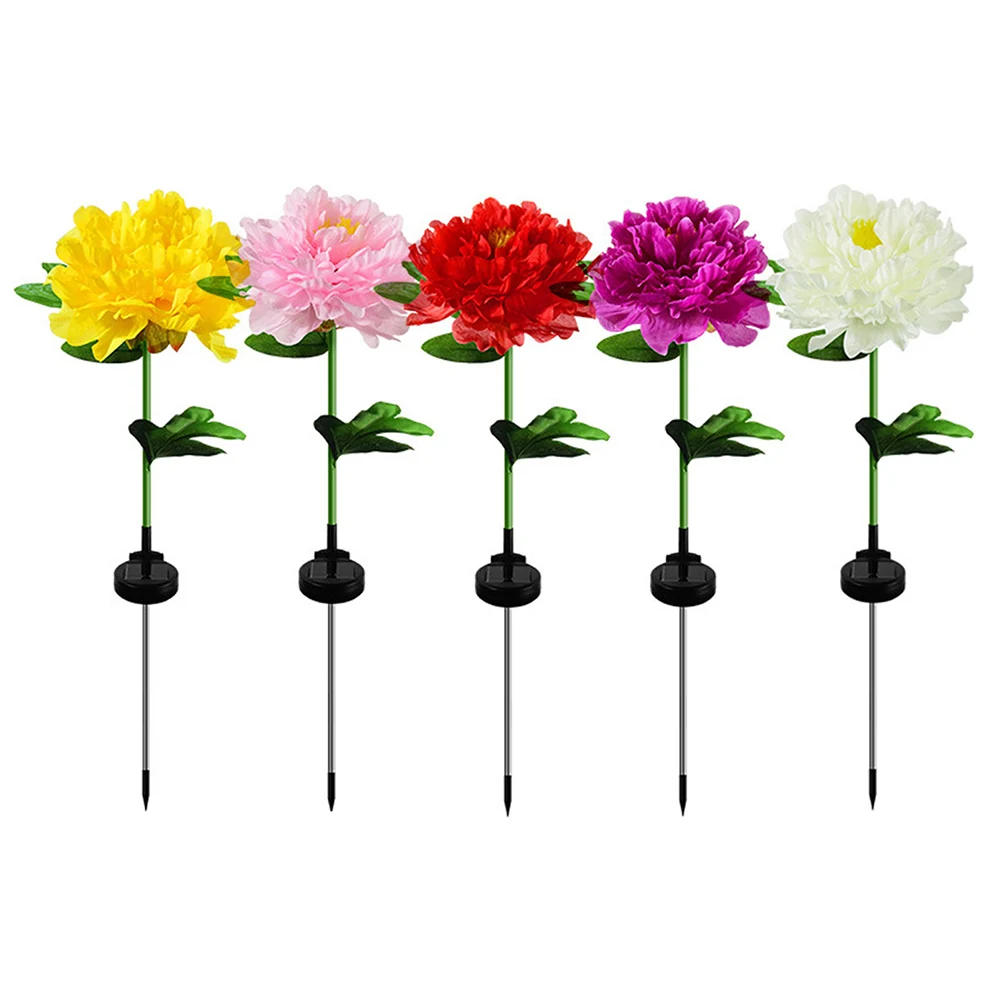 Садовый светодиодный светильник на солнечной батарее рь с пионами для газона