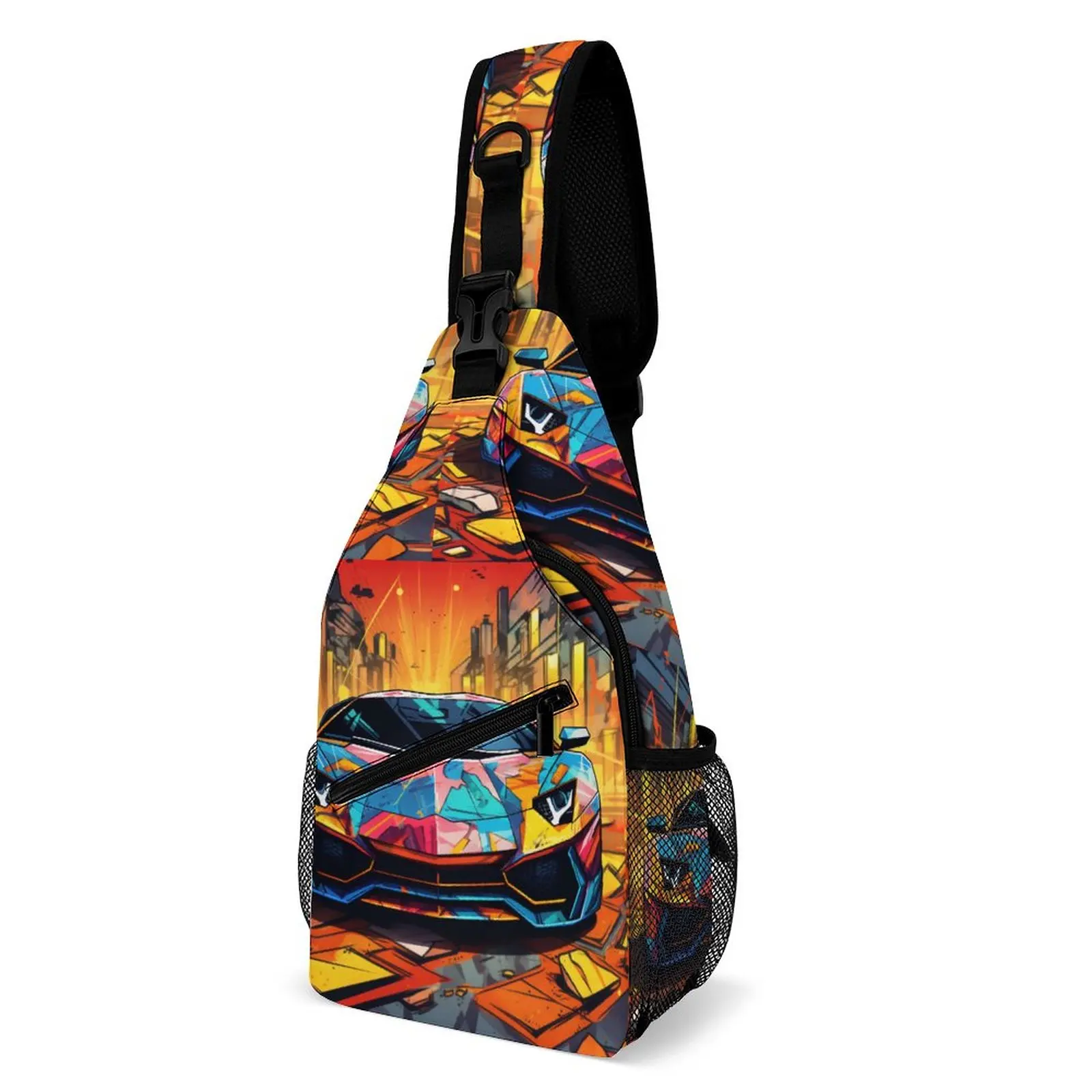 

Luxury Sports Car Chest Bags Graffiti Various Styles Bicycle Shoulder Bag Cute Print Crossbody Bag University Daily Sling Bags