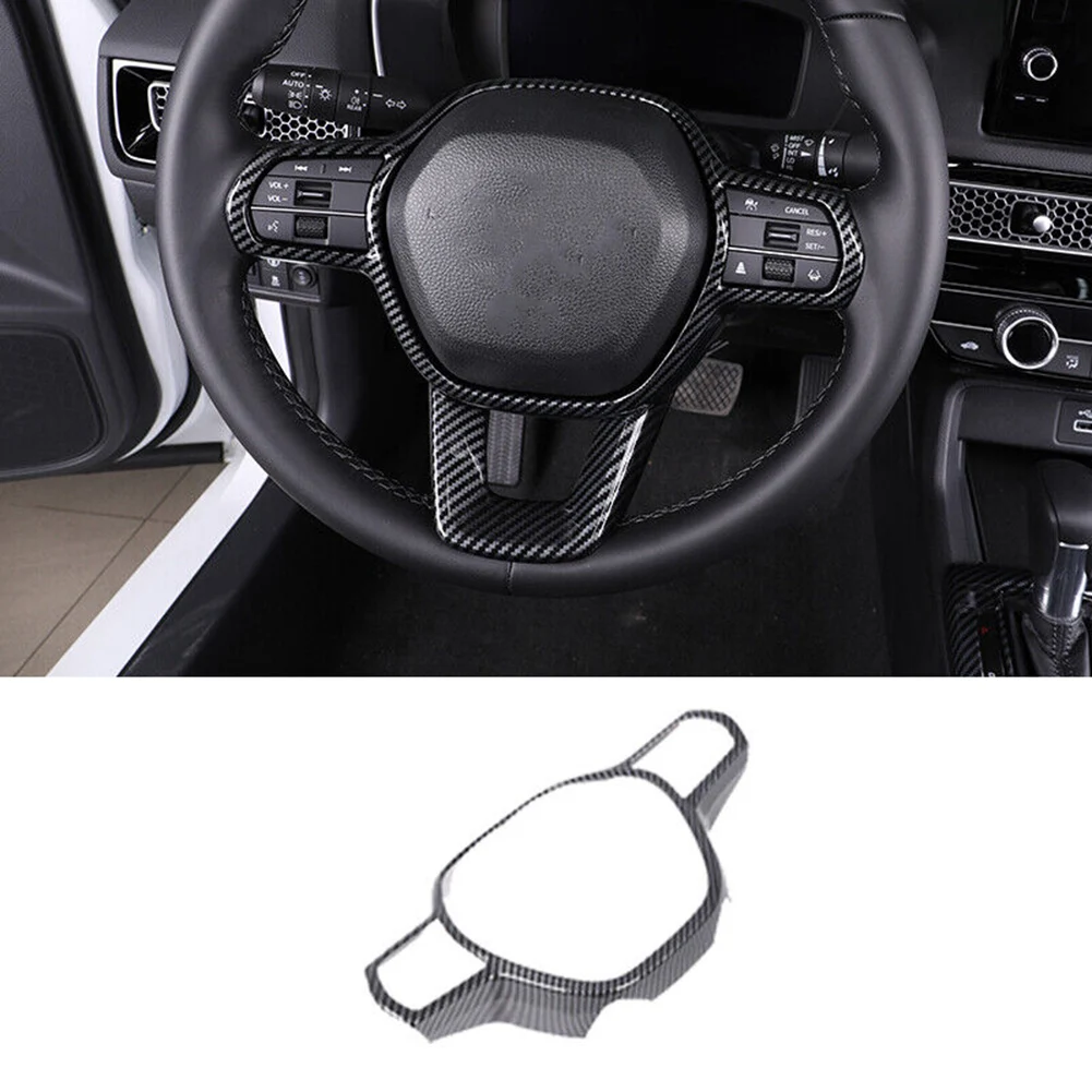

High Quality Steering Wheel Button Frame Trim Car Accessories Carbon Fiber Style Cover Interior Mouldings Stickers