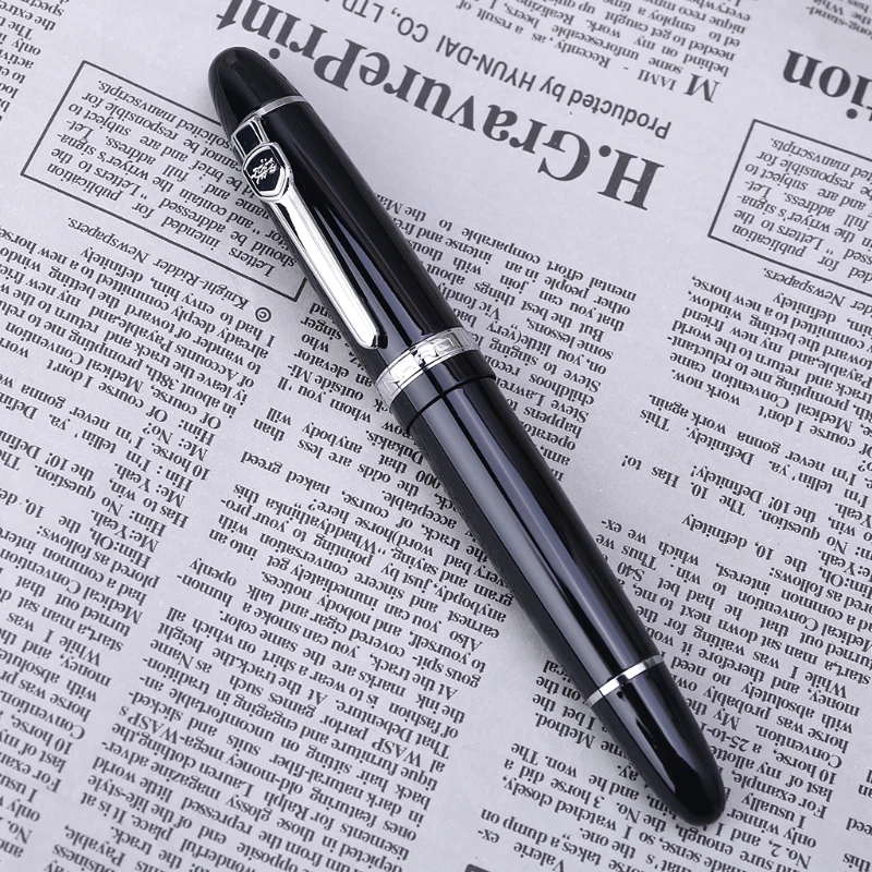Новая перьевая ручка Jinhao 159 черного и серебристого цвета для толстого пера M