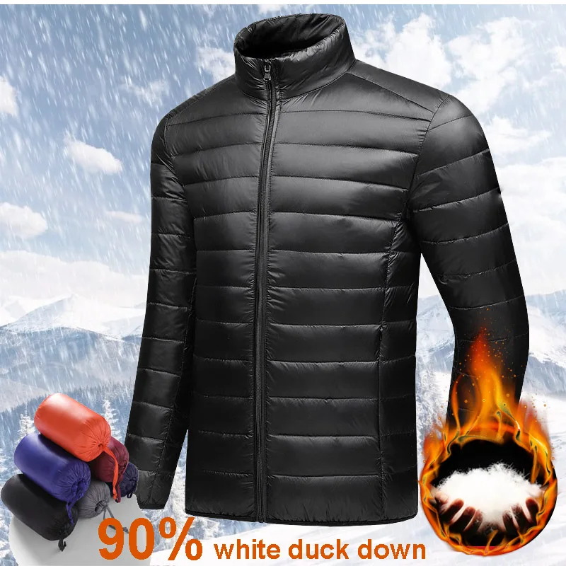 

Camping Packable Down Jacket Men Ultralight Trekking Waterproof Plus Size Male Winter Coat Outdoor Windproof Warm Puffer Jacket