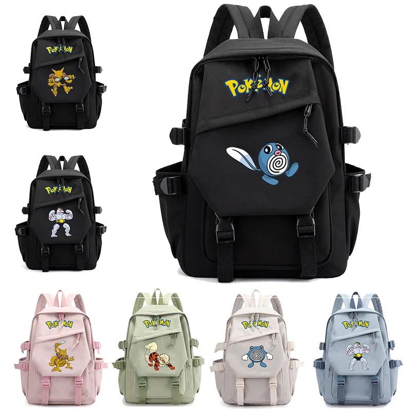 

Pokemon Girls Waterproof Backpack Pack Gengar Laptop Snorlax Book Pikachu Schoolbag Mochilas Backpack for Student Female
